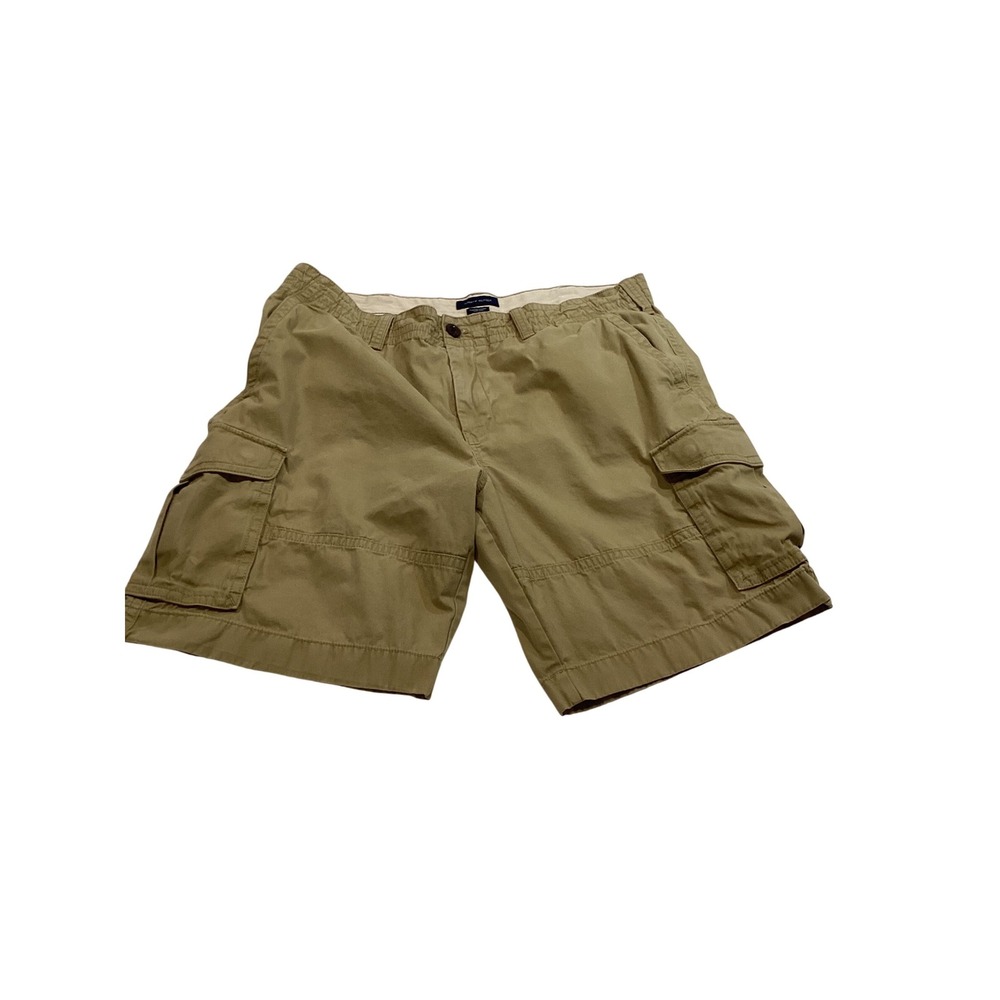 Tommy Hilfiger Mens Khaki Cargo Shorts Tan Cotton Twill Size 40